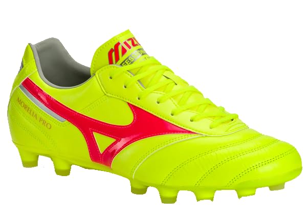 Mizuno Shoe Morelia Pro MD, Shoes Unisex Adulto, S.Yellow/Fiery Coral 2/G.Silver, 44.5 EU