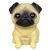 Taille: 7*8*11.5cm NEFSO Sculptures Statue Ornements Figurine Carlin Décoration Accessoires De Voiture Dessin Animé Chien Figurine Décoration De Bureau