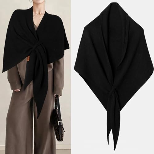 Women's Solid Color Knitted Shawl, Pashmina Shawl Wraps for Women, Wool Cashmere Shoulder Sweater Scarf3