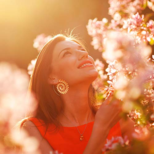 Hicarer 8 Pairs Bohemian Vintage Hoop Earrings Circles Tribal Spiral Earrings for Women (Gold)4