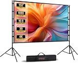 STWUI Projector Screen with Stand - 150 Inch Portable Projec...