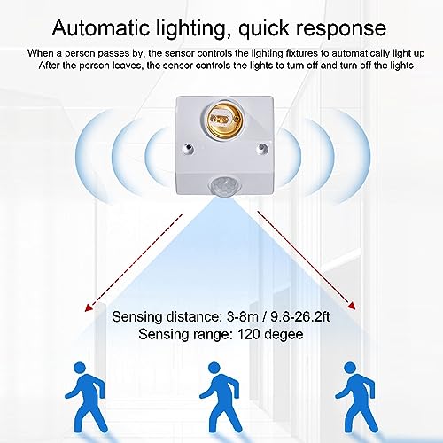 Pir Motion Sensor Light Socket, E27 LED Bulb Base Human Body Sensor Lamp Holder - Image 2
