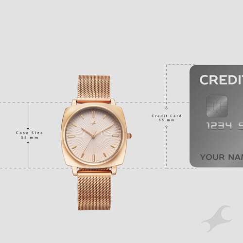 Image of Fastrack Stunners X Quartz Analog with Rose Gold Dial Rose Gold Stainless Steel Strap Watch for Girls - 68043WM06