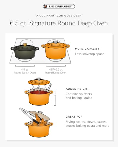 Image of Le Creuset Enameled Cast Iron Signature Deep Round Oven, 6.5 qt., Nectar