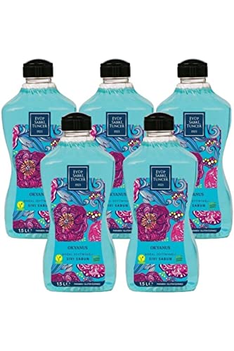 Sıvı Sabun, Eyüp Sabri Tuncer Doğal Zeytinyağlı, Okyanus 1500 ML Pet Şişe x 5