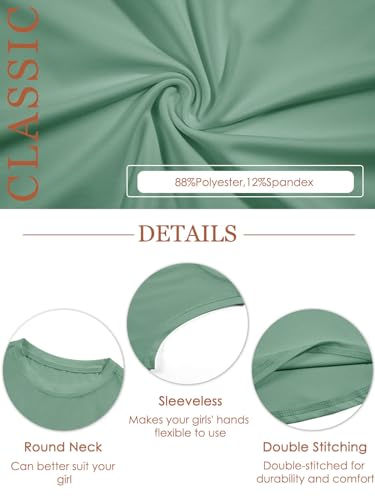 Haloumoning Meninas Regatas Sem Mangas, Esportivas, Leves, Fofas, Para O Verão, Roupa De Dança, 5 A