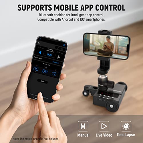 NEEWER Motorized Camera Dolly with App Control for iOS/Android Smartphone, Ball Head - Image 2