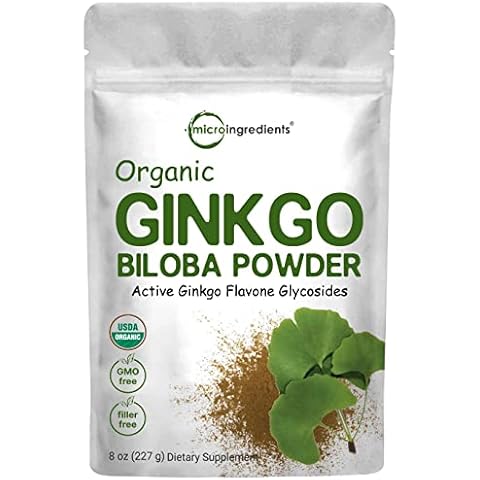 Micro Ingredients Raw Organic Ginkgo Biloba Powder, 8 Ounce (18 Months Supply) Cover