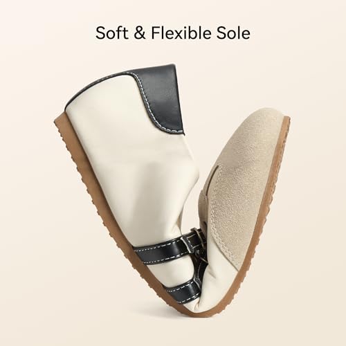 Image of BOSTANTEN Ballet Sneakers Mary Jane Flats for Women, Retro Trainer Style | Cute Retro and Y2k Style, Double Adjustable Straps, Lightweight Flexible Sole, Soft Suede Round Toe, Breathable Lining