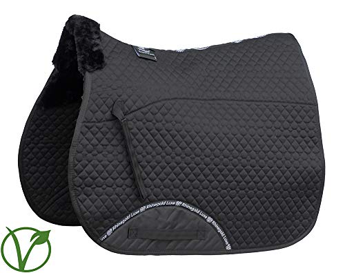 Rhinegold Unisex's 456-P-BLK/BLK Luxe Fur Lined Saddle Cloth, Black/Black, Pony