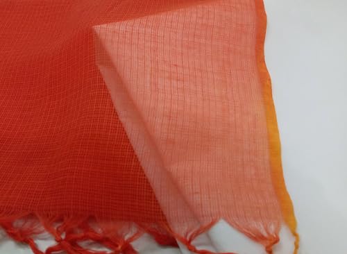 Image of Women Kota Doria Cotton Plain Full Length Dupatta - Soft, Light Weight and Transparent