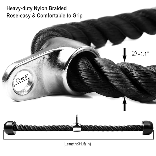 Image of Tricep Rope Pull Down Rope Gym Rope Attachment Tricep Pull Down Attachment Cable Rope Attachment