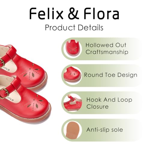 Image of Felix & Flora Toddler Little Girl Princess Dress Shoes-Mary Jane Flats for Girl Party School Shoes