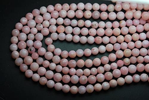 Pink Opal perle facettée 5mm en rang de 33cm avec taille machine de haute précision