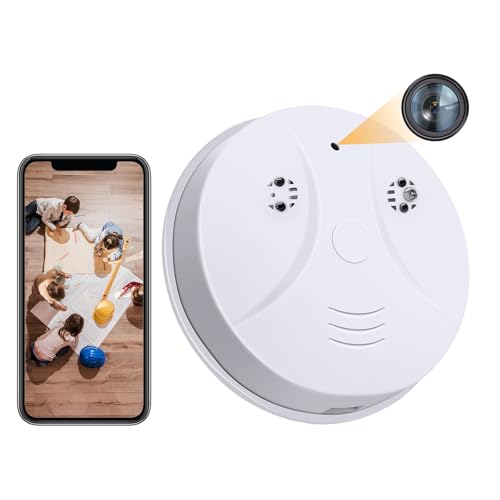 MDCGN WiFi Hidden Camera Smoke Detector 1080P HD Spy Cameras Wireless Mini Cameras Small Nanny Cam with Motion Detection, Night Vision, Indoor Security Camera for Home, Office