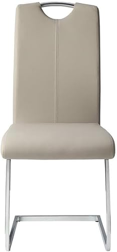 Miniatura 5 de Lexicon Glissand - Silla auxiliar de piel sintética de 18.5 pulgadas en cromo (juego de 2)