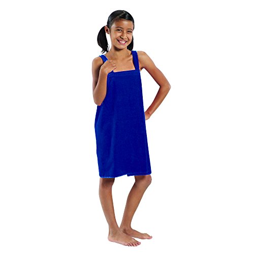 BY LORA Water Absorbent Spa Wrap for Girls, Navy - Small