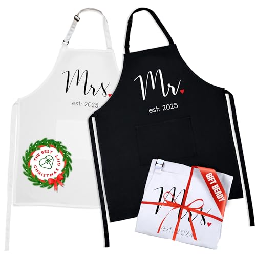 Prazoli Products Mr Mrs Apron Set - Engagement Gifts, Wedding ...