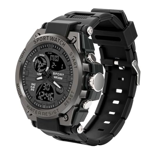AOOSU Montre Militaire Tactique de Sport pour Homme, Montre Homme Militaire Etanche Chronomètre Analogique Numérique Multifonction à Grand Cadran, Double Affichage de l'heure, LED, Montres Connectee