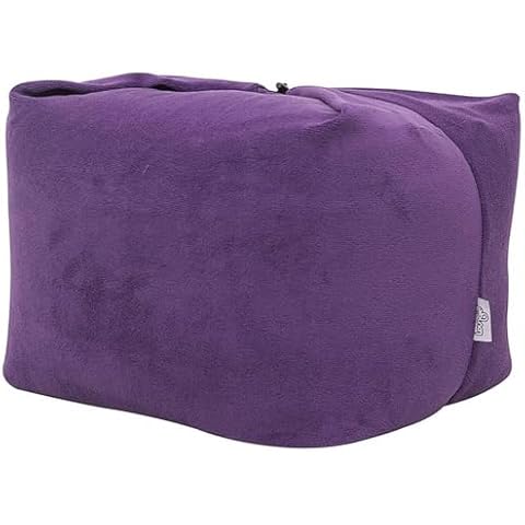 Loungie Magic Pouf Purple Beanbag Microplush 3 in 1 Ottoman Chair Pillow Cover