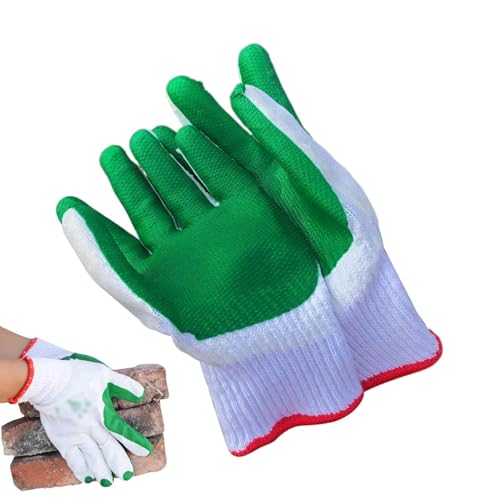 Guantes de trabajo bañados en látex, guantes de trabajo multiusos, guantes de punto sin costuras con revestimiento de goma | Guantes de punto transpirables, ligeros y antideslizantes con revestimiento