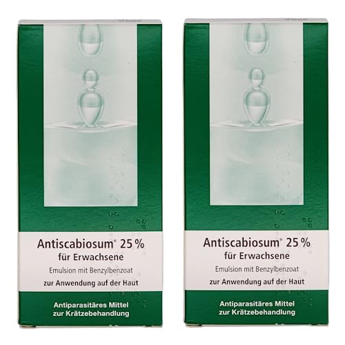 ANTISCABIOSUM 25% für Erwachsene Sparset 2x 200g I Wirksame Krätze-Behandlung für Erwachsene I Linderung von Juckreiz und Hautirritationen I Antiparasitäres Mittel I mit give-away von Pharma Perle
