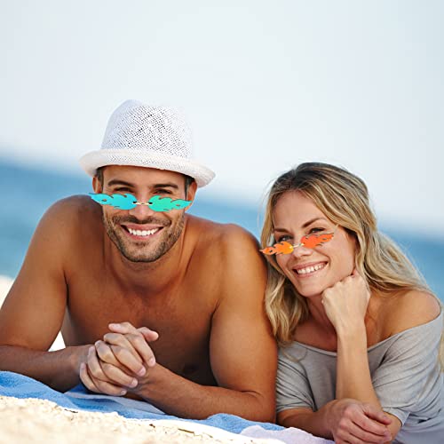 Tagaremuser 2 Stück Flammen Sonnenbrille, Flammen Brillen, Lustige sonnenbrille, Sonnenbrille Rave, Feuer Sonnenbrillen, Neuheit Partybrille für Halloween Maskerade Party Dekoration