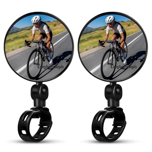 Image of Cycle Rearview Mirror, Essential Cycle Mirror for Safe Riding and Enhanced Visibility Bicycle Rear View Mirrors with Protective Film Adjustable 360 Handlebar Convex Mirror (2 Pieces)