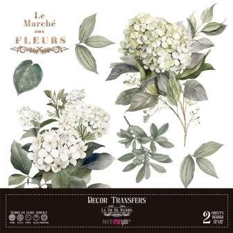 PAPERSFORYOU Decor Transfers Hortensias 30x30cm. 2 Hojas.