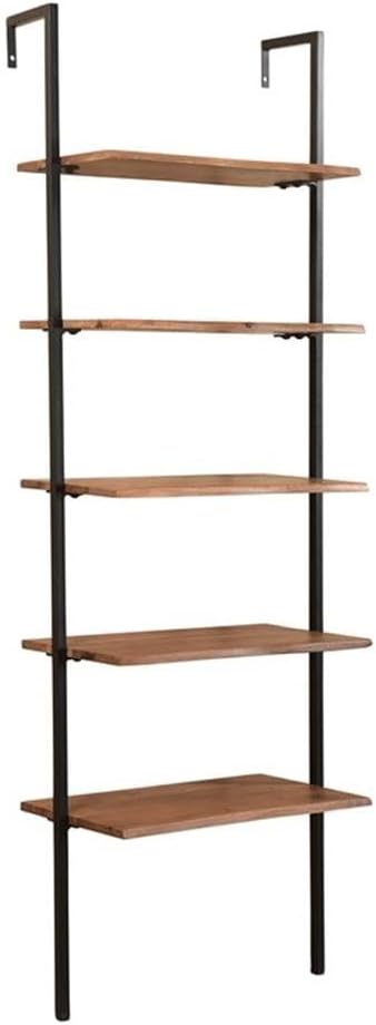 Pemberly Row Mid-Century 2-Piece Live Edge Solid Acacia Wood Desk Set, Brown Finish, Includes Desk with Drawers and Bookshelf, Metal Accents, Home Office Furniture for Storage and Organization