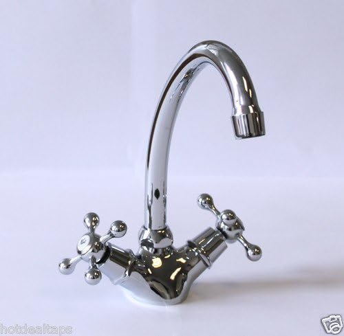 ATORRE® CLASSIC GEORGIAN VICTORIAN /EDWARDIAN CROSS HANDLE KITCHEN SINK MIXER TAP - CHROME