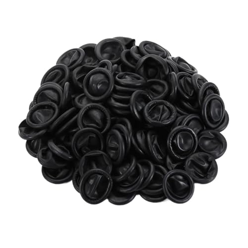 100 guanti usa e getta protettivi per dita in gomma antiscivolo (Black)