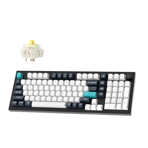 Keychron Q5 Max Wireless Custom Mechanical Keyboard, 2.4 GHz Bluetooth QMK Full Aluminum 96% Layout RGB with Hot-swappable Gateron Banana Switch Compatible with Mac Windows Linux
