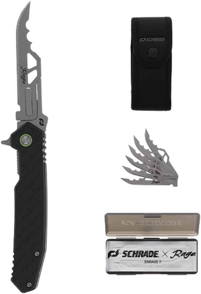 Enrage Phantom Replaceable Blade Knife with Carbon Fiber Handle, Pocket Clip, and Frame Lock for EDC, Everyday Carry, Hunting