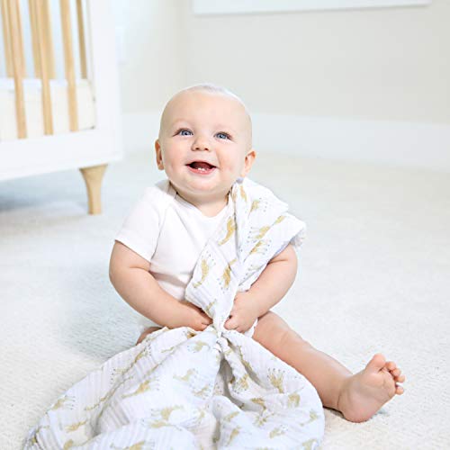Image of aden + anais Swaddle Blanket, Boutique Muslin Blankets for Girls & Boys, Baby Receiving Swaddles, Ideal Newborn & Infant Swaddling Set, Perfect Shower Gifts, 4 Pack, Natural History