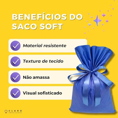 Saco Para Presente Texturizado - Soft Touch 30x44 C/ 50 Un (Verde limão, 30x44)