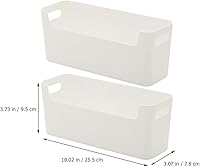 Vista 6 de Kichvoe Caja de almacenamiento multiusos, soporte de pared para escritorio, fácil de mover, material de polipropileno para oficina en casa