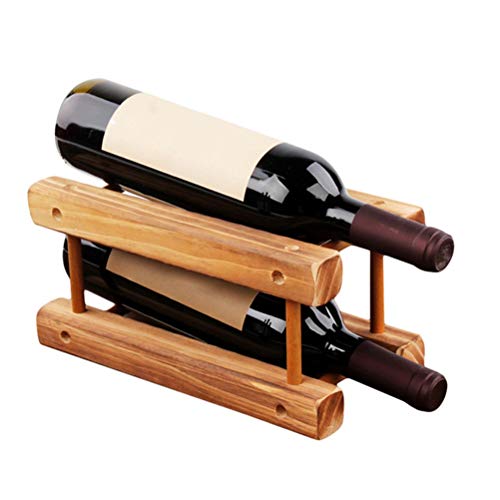 Soporte de vino plegable para 2 botellas color beige miniatura 2