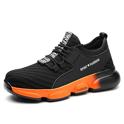 Herren Sicherheitsschuhe, Jahreszeiten VerschleißFest, Leicht Stilvoll, Atmungsaktiv, Pannensichere Industriebau-Sicherheitsarbeitsschuhe,Yellow-41EU Cover