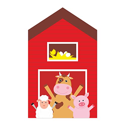 Image of PRETTY UR PARTY Farm Party decorations Kit - 80 pcs includes Banner, balloons, thank you, centerpiece, danglers, Barnyard Party Supplies, Farm friends Birthday Decor, DIY decor Pack for kids