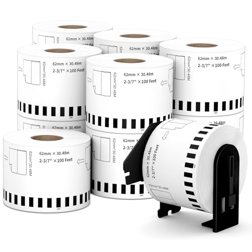 Ruban adhésif papier pour imprimante Brother QL avec adhésif haute tenue 7,8 cm