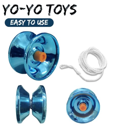 Image of Fine Quality High Gloss High Speed YoYo Spinner Toy for Kids | Metal YoYo for Men | 1M Long String | Diameter 5.5 | Height 3.5 CM | Color As Per Stock (Pack of 1)