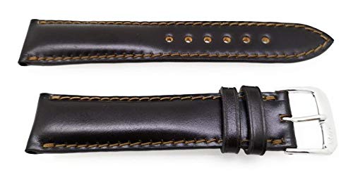 Rios Cordovan pasek do zegarka Chicago 22 mm ciemnobrązowy - Mokka pasek całkowicie wyprodukowany w Niemczech