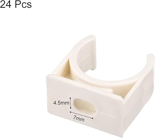 Miniatura 3 de uxcell Abrazaderas de tubo en forma de U PPR de 0.787 in de diámetro Clips Accesorios Soporte de manguera para suministro de agua Blanco 24 piezas