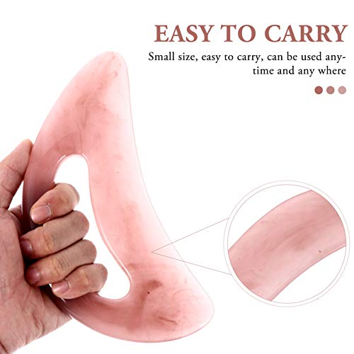 FRCOLOR 1pc Scraping Tablets Facial Massager Resin Tools Portable Scraping Board Guasha Scraping Tool Face Scraper Wood Massage Tools Plate Comb Pink Beeswax Birthday Present