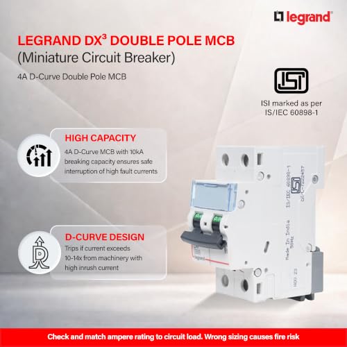 Image of Legrand DX3 DP D4A AC MCB