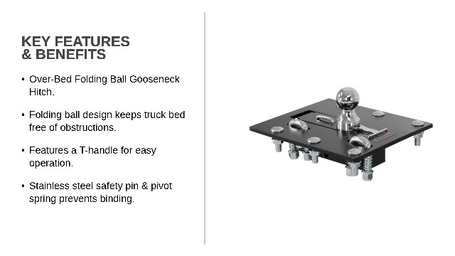 Amazon.com: Curt Manufacturing 61052 Folding Ball Gooseneck Hitch