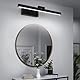 Comely LED Spiegelleuchte Bad 40cm, 240° Drehbar Spiegellampe Badezimmer Lampe 9W 1100LM, Schrankleuchte in Schwarz für Spiegel Schreibtische Küchen Schränke und Wand, 6500K Kaltweißes Licht