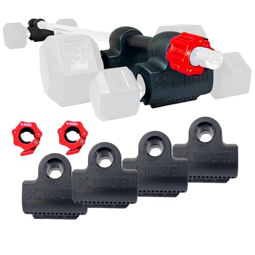 DUALBELL Dumbbell Barbell Converters- Heavy Duty Barbell Adapters, Convert Dumbbells to Barbell, 500lb Capacity, Easy Setup for 1