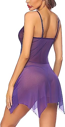 Image of ROUXOUS Nightwear for Girls-Babydoll Lingerie for Women-Women's Babydoll Nightwear Babydoll Dress-Honeymoon Lingerie-Babydoll Lace Sleepwear